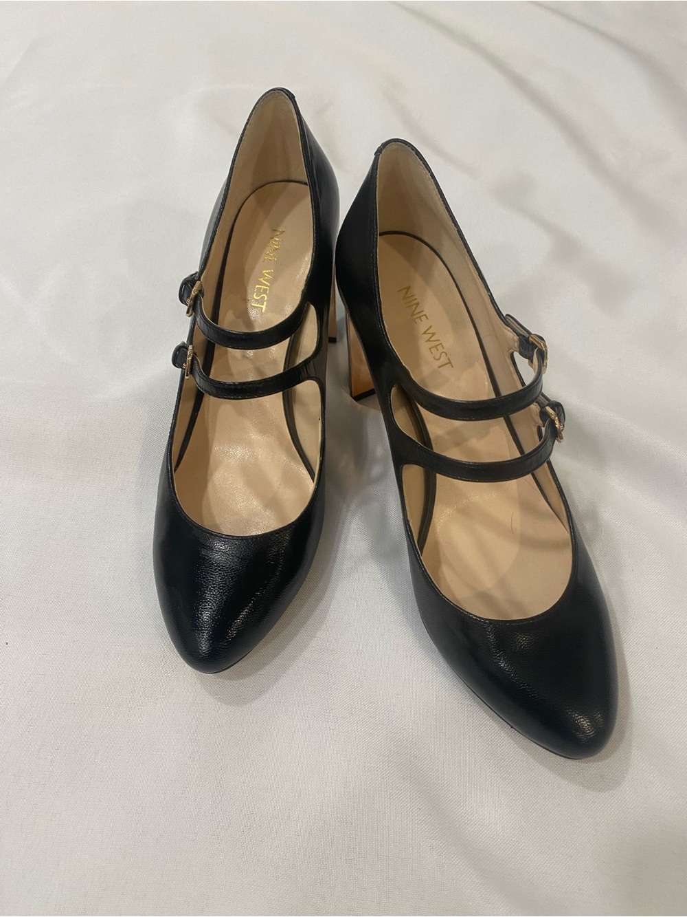 Nine West Black Double-Strap Mary Jane Pumps